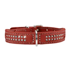 Hunter Elchlederhalsband Petit Für Kleine Hunde Chili Mit Strass