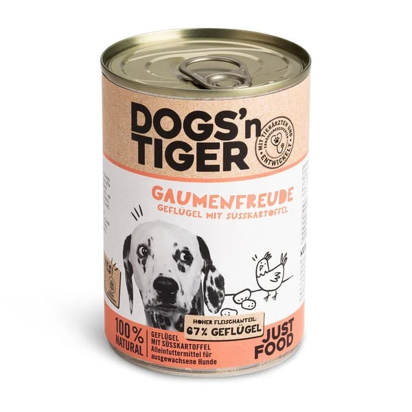 Dogs'n Tiger Gaumenfreude Nassfutter Geflügel Mit Süßkartoffel
