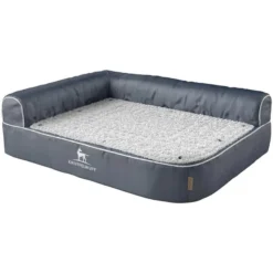 Knuffelwuff Orthopädisches Eck Hundebett Arizona Grau, Lehne Links