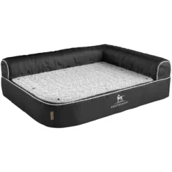Knuffelwuff Orthopädisches Eck Hundebett Arizona Schwarz, Lehne Rechts