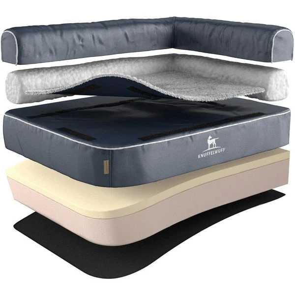 Knuffelwuff Orthopädisches Eck Hundebett Arizona Grau, Lehne Rechts – Bild 2