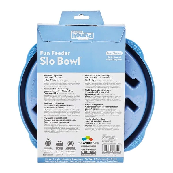 Outward Hound Fun Feeder Slo Bowl Anti Schling Notch Blue – Bild 2